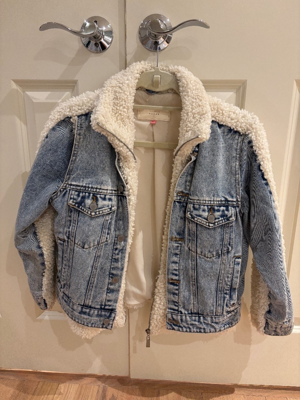 BlankNYC Girls Bear Hug Faux Sherpa and Jean Jacket